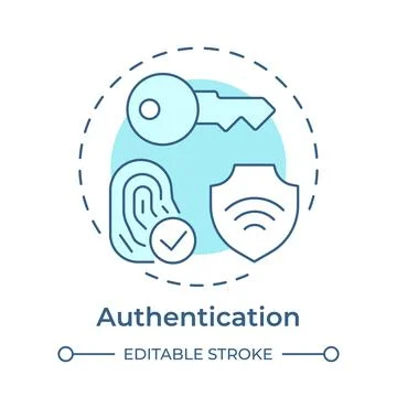 Authentication soft blue concept icon Stock Illustration