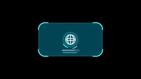 Authentication System Login Access Element on Black Background Stock Footage 340095575