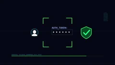 Authentication verification code digital interface showing successful securit Video stock 345100121
