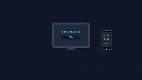 Authentication verification code secure login interface on computer screen Stock Footage 345100022