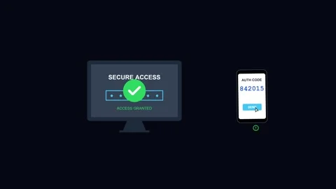 Authentication verification code for secure two-factor access on computer Stock Footage 345100029