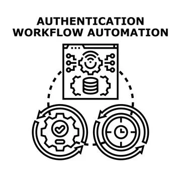 Authentication workflow automation concept vector illustration Stockillustratie
