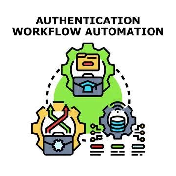 Authentication workflow automation process data management Stockillustratie