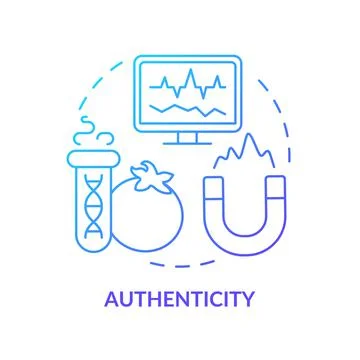 Authenticity blue gradient concept icon Stock Illustration