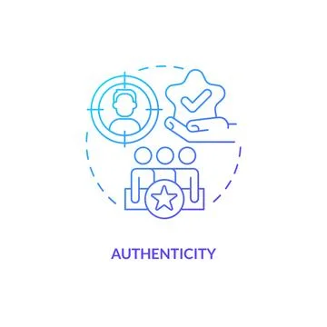 Authenticity blue gradient concept icon Stock Illustration