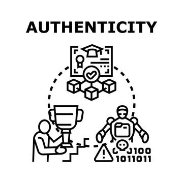 Authenticity concept for data verification and trust Stock Illustration