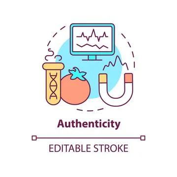 Authenticity concept icon Stock Illustration