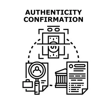 Authenticity confirmation process for identity and finance 스톡 일러스트