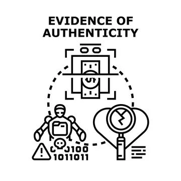 Authenticity verifying concept, detecting fraud and trust issues 스톡 일러스트