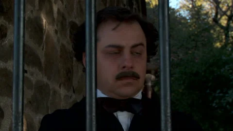 Author Edgar Allen Poe - Actor portrayal Stock Footage 221508319
