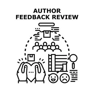 Author feedback review system collecting user opinions Stock Illustration