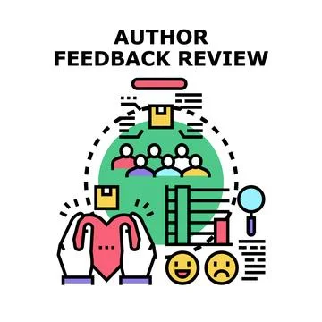 Author feedback review system collecting user opinions Stock Illustration