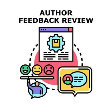 Author receiving online feedback and content review Stock Illustration