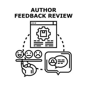 Author receiving online feedback and content review Stock Illustration