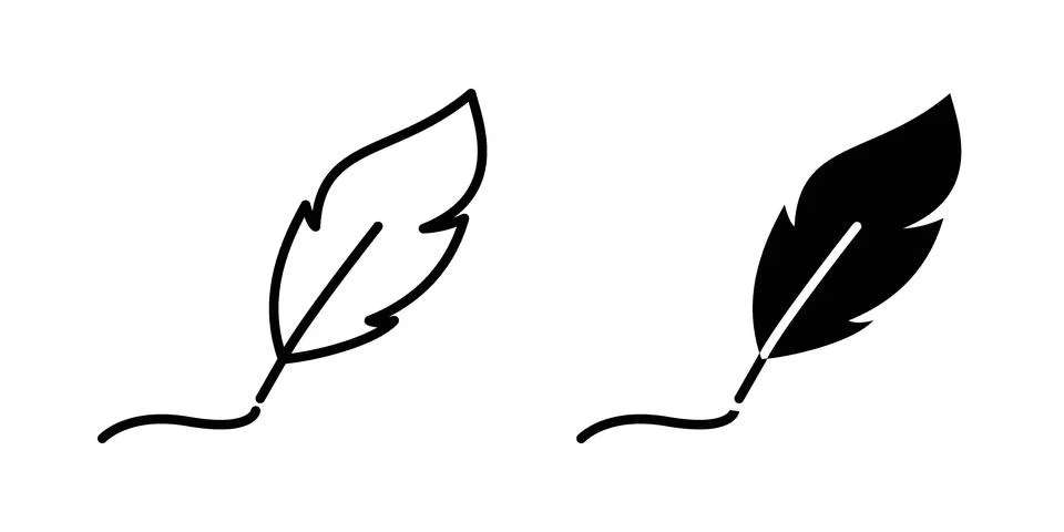 Author sign set, collection of vector icons Stock Illustration