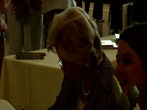Author Signing Books At A Table Video stock 688592