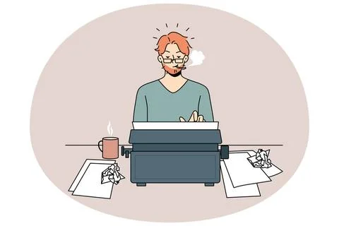 Author typing on retro typewrite machine Author typing on retro typewrite ... Stock Photos