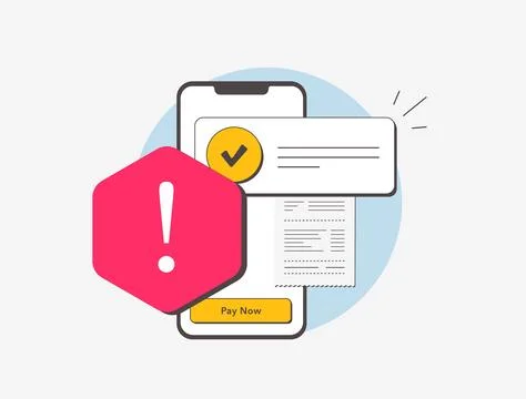 Authorised push payment fraud with real-time scams, social engineering and Stock Illustration