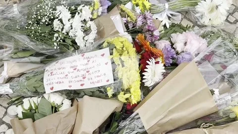 Authorities completely remove the Gloria funicular from the accident site, Lisbo Stock Footage 316387969