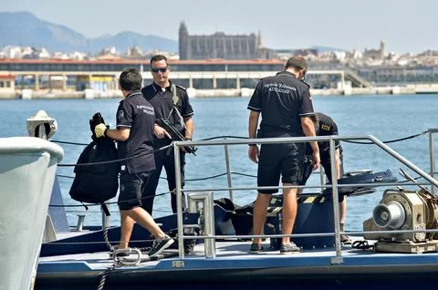 Authorities seized 300 kilo cocaine off Ibiza island, Palma De Mallorca, Spain - Stock Photos