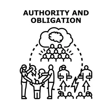 Authority and obligation concept with group decision making Stock Illustration
