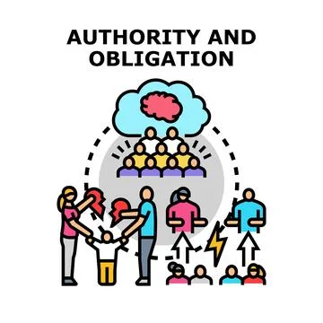Authority and obligation concept with group decision making Stock Illustration