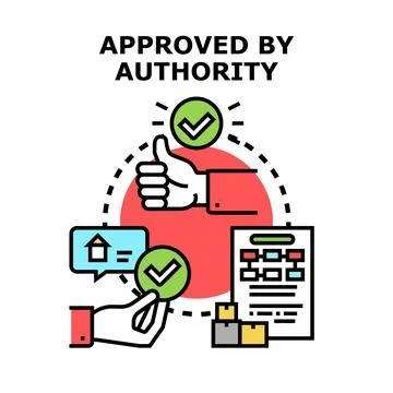 Authority approving project and quality control process Stock Illustration