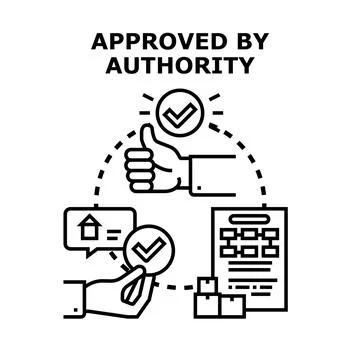 Authority approving project and quality control process Stock Illustration