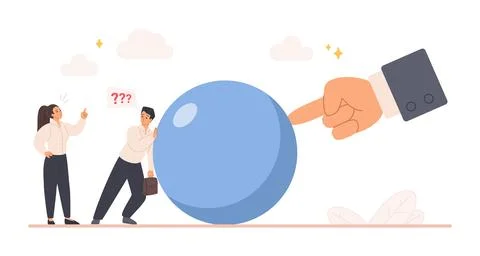 Authority creating obstacle blocking business progress Illustration