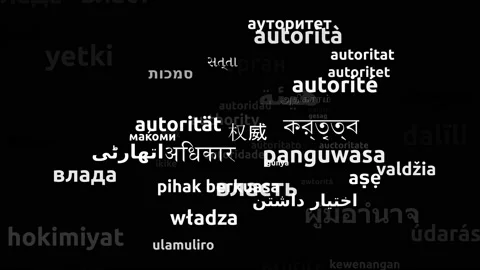 Authority Translated in 56 Worldwide Languages Endless Looping 3d Zooming Wor Stock Footage 145194749