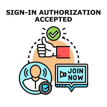 Authorization accepted for sign in and user access Stock Illustration