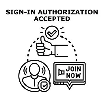Authorization accepted for sign in and user access Stock Illustration