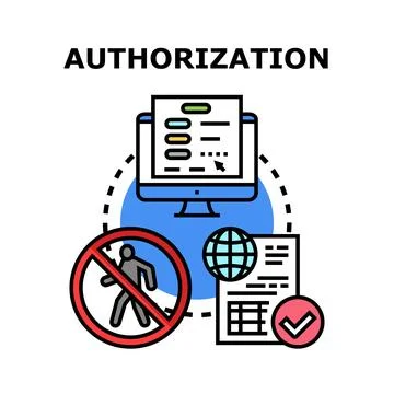 Authorization access validating internet security concept Stock Illustration