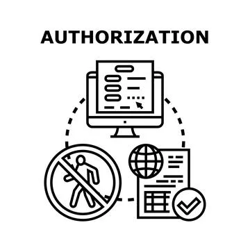 Authorization access validating internet security concept 스톡 일러스트