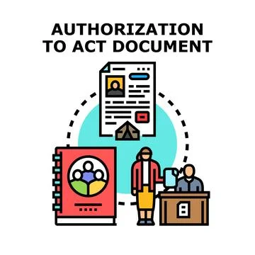 Authorization to act document concept illustration Ilustración de archivo