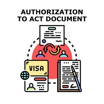 Authorization to act document concept vector Stock Illustration
