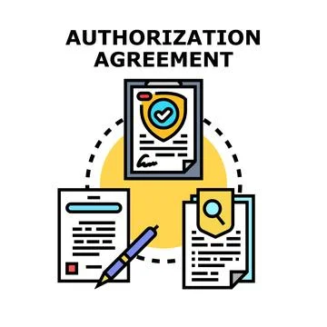 Authorization agreement concept for secure digital transactions Stock Illustration