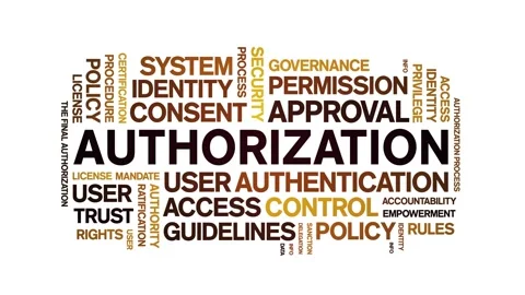 Authorization animated word cloud,animation kinetic typography seamless loop. Stock Footage 317678467
