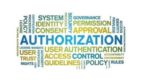 Authorization animated word cloud,animation kinetic typography seamless loop. Stock Footage 317678517