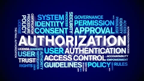 Authorization animated word cloud,animation kinetic typography seamless loop. Stock Footage 317679056