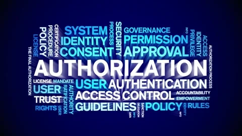 Authorization animated word cloud,animation kinetic typography seamless loop. Stock Footage 317679092