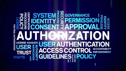 Authorization animated word cloud,animation kinetic typography seamless loop. Stock Footage 317679158