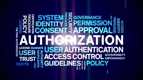 Authorization animated word cloud,animation kinetic typography seamless loop. Stock Footage 317679210