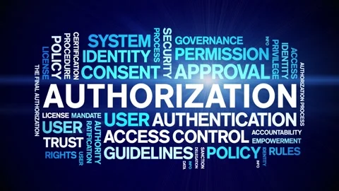 Authorization animated word cloud,animation kinetic typography seamless loop. Stock Footage 317679384