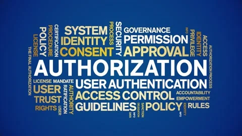 Authorization animated word cloud,animation kinetic typography seamless loop. Stock Footage 317679787
