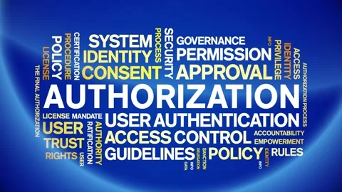 Authorization animated word cloud,animation kinetic typography seamless loop. Stock Footage 317680168
