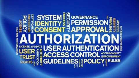 Authorization animated word cloud,animation kinetic typography seamless loop. Stock Footage 317680274