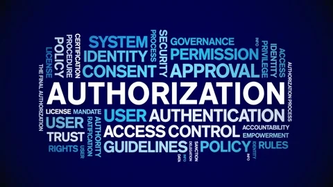 Authorization animated word cloud,animation kinetic typography seamless loop. Stock Footage 317747771