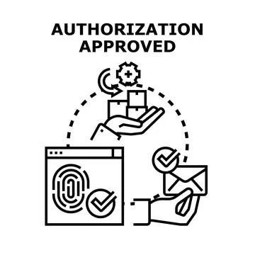 Authorization approved for digital access and secure delivery Stock Illustration