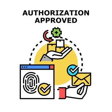 Authorization approved for digital access and secure delivery Stock Illustration